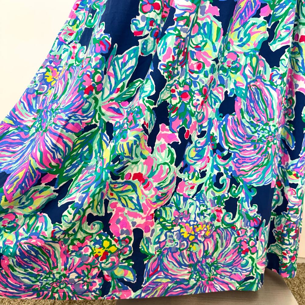 Lilly Pulitzer Delfina Sleeveless Maxi Wrap Dress in Indigo Exotic Escapade XL - Picture 9 of 11